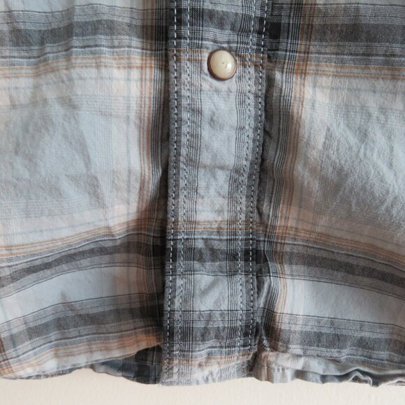 CARHARTT Rugged Flex Relaxed Fit Bozeman Short Sleeve Shirt in Blue Plaid Sz L - Picture 10 of 14